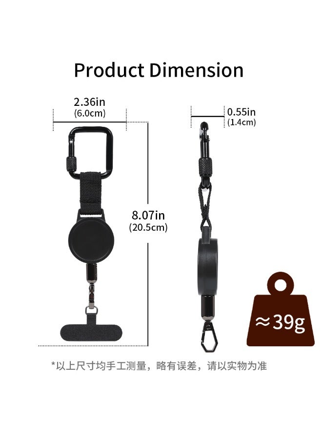 MANBO Retractable Anti-Theft Metal Phone Clip | 60cm Extendable | for Backpack, Belt & Wristband | Ideal for Travel, Outdoor Sports & Camping - Image 4
